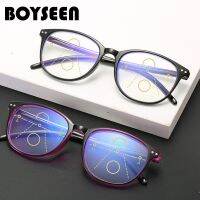 BOYSEEN new retro comfortable anti-blue light progressive multi-focal presbyopic glasses ladies large frame zoom glasses 1701