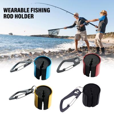 Wearable Fishing Rod Holder Portable Fishing Rod Clip Assistant Tackle Rod Accessories With Fly Tools Fishing Keychain O8V3