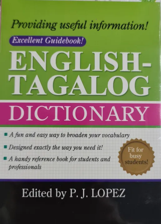 English Tagalog Dictionary ByP.J.Lopez Lazada PH