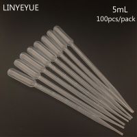 ；【‘； 100Pcs/Pack 5Ml Pasteur Pipette Disposable Safe Plastic Eye Dropper Graduated Transfer Pipettes For Lab Experiment Supplies