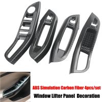 For Focus 3 MK3 MK4 2009-2017 Car Door Interior Armrest Window Panel Carbon Fiber Decorative Sticker 4Pcs