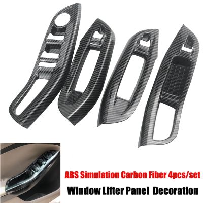 For Ford Focus 3 MK3 MK4 2009-2017 Car Door Interior Armrest Window Panel Carbon Fiber Decorative Sticker 4Pcs