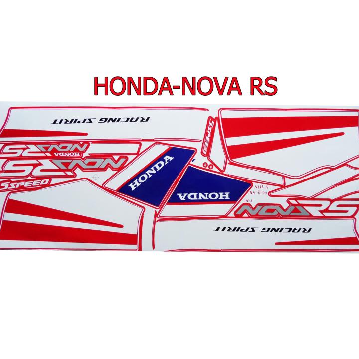 สติ๊กเกอร์ติดรถมอเตอร์ไซด์ สำหรับ HONDA-NOVA RS สีแดง