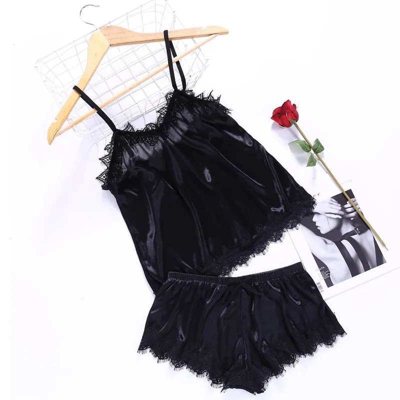 Sexy Lace Pajamas Nightie Home Clothes Tops And Shorts Women's
