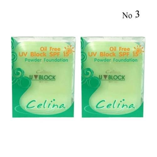 Celina UV Block SPF15 Powder แป้งเซลีน่า ยูวีบล็อก เบอร์ 03 (ตลับรีฟิล 2 ตลับ) แป้งพริตตี้