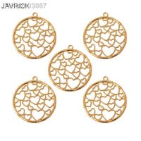 ✽㍿♧ 5Pcs Round Heart Pendant Metal Frames Blank Bezel Setting UV Resin Jewelry DIY