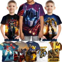 TX Transformers เสื้อยืดแขนสั้นสำหรับเด็ก3-13ปีเสื้อยืดแฟชั่นเด็กผู้ชายเสื้อสำหรับใส่ได้ทุกวันพิมพ์ลาย3D