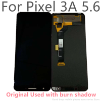 Original 5.6 "AMOLED สำหรับ Pixel 3A จอแสดงผล LCD Touch Digitizer หน้าจอสำหรับ Pixel 3A OLED เปลี่ยนใช้ Burn