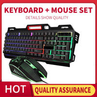 Gaming Keyboard CMK-198 คีบอร์ดเกมมิ่ง ไฟรุ้ง Keyboard Mouse Rainbow RGB LED Illuminated