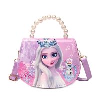 Korean Style Little Girl Shoulder Bag Versatile Elsa Crossbody Bag 2023 New Childrens Pearl Small Shoulder Bag Fashionable Gift