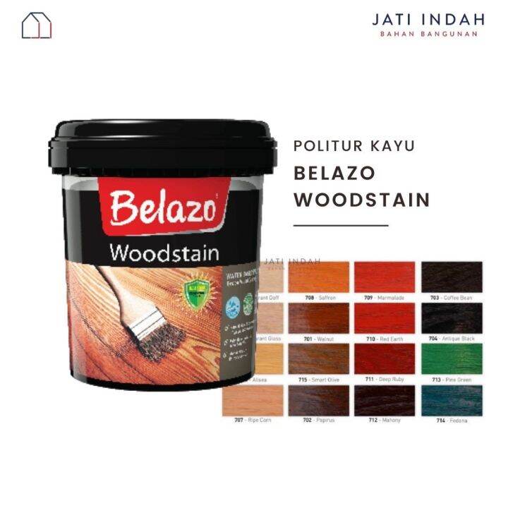 Politur Belazo Woodstain Liter Vernis Kayu Berbahan Air Lazada Indonesia