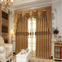 New European-style Embroidery Exquisite High-quality Pretty Chenille Shading Custom Curtains for Living Dining Room Bedroom