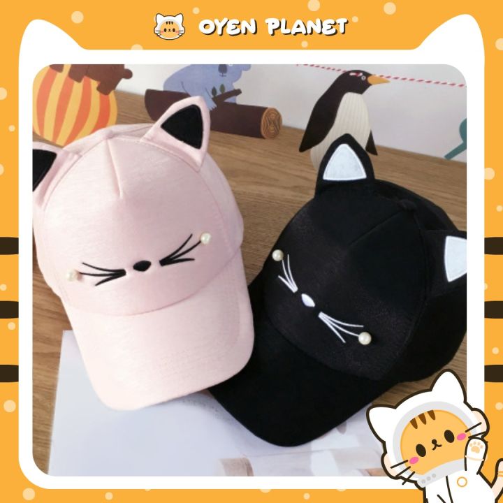 Cat Ear Baseball Cap for Kids and Women | MspineappleCrafts Kids / White