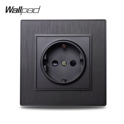 【NEW Popular89】 Wallpad S6Electric OutletWallGerman ปลั๊กสีดำสีเงินสีทอง BrushedPlastic เลียนแบบอลูมิเนียม
