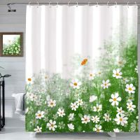 Yasida Green Shower Curtain 180 x 180 Cm (71 "x 71"), Floral Shower Curtain Fresh for Bathroom Waterproof Polyester Fabric with 12 Shower Hooks Bathroom Accessories Decora Curtains