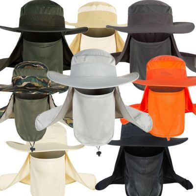 [hot]Fishing Flap Caps Men Women Windproof Sunshade Detachable Removable Ear Neck Cover Fishermen Hat Outdoor Sports Accessories