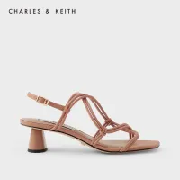 (Hot Sale)[Ready Stock] Charles and Keith New sl1-61720037 womens crossed square head middle heel sandal