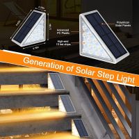 LED Solar Step Lights Waterproof Outdoor Stair Lights, Warm White Solar Deck Lights Solar Decoration Lights 6 Pack