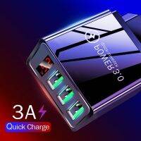 3.0A Quick Charge 3.0 LED Display 3 Ports USB Phone Charger For iPhone 14 Pro Samsung S23 Xiaomi 13 Ultra Charger Wall Adapter