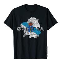 Galician Map And Flag Distressed Galicia Souvenir T-Shirt Cotton Cosie Tops T Shirt Newest Men Top T-Shirts Summer