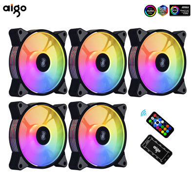 Aigo 120mm PC Computer Case Fan PWM Cooling Cooler 6PIN Adjustable RGB Led 12cm Mute Ventilador ARGB Fans Adjust Speed Aura Sync