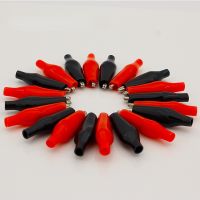 20pcs/lot 35MM Metal Alligator Clip G99 Crocodile Electrical Clamp for Testing Probe Meter Black and Red with Plastic Boot