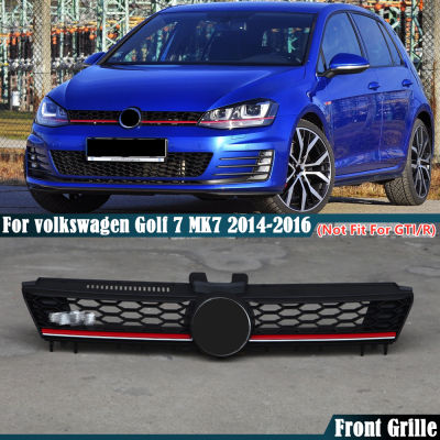 กระจังหน้าสไตล์รังผึ้งตาข่ายตะแกรงกันชนด้านหน้า GTI อะไหล่รถยนต์สำหรับ Volkswagen Golf 7 MK7 2014 2015 2016แผงตะแกรงด้านหน้ารถ87Tixgportz