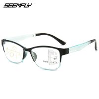 Seemfly New Vintage Progressive Multifocus Reading Glasses Classic Men Women Anti Blue Light Big Frame Presbyopic Eyeglasses