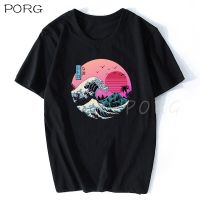 The Great Retro Wave ญี่ปุ่น Anime เสื้อยืด Ulzzang Harajuku Streetwear ฝ้าย Camisetas Hombre Men Vaporwave Funny Cool T เสื้อ3d S-5XL