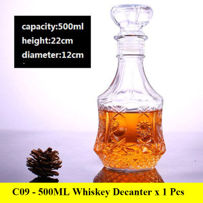 Novelty design 3 styles barware wine glass bottle 1000ml lead-free glass whiskey decanters for Liquor Scotch Bourbon
