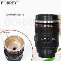 BORREY SLR กล้องเลนส์แก้วอัตโนมัติผสมกาแฟถ้วยนมสแตนเลสแก้วกวนด้วยตนเองถ้วยกาแฟไฟฟ้าสำนักงานกาแฟ