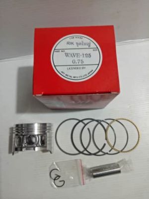 ลูกสูบแหวนอาร์ทกล่องแดง HONDA WAVE125-ไซต์ (0.75) ชุดใหญ่(53.15มิล)