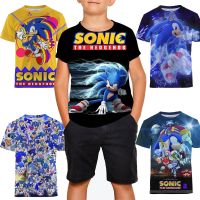 Sonic The Hedgehog เด็กเสื้อยืดเด็กการ์ตูน3D พิมพ์ฤดูร้อน Streetwear เสื้อผ้าเด็ก