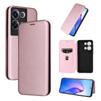 Oppo Reno9/Reno9 Pro/Reno9 Pro+/Reno8 5G/Reno8 Pro 5G/Reno8 Pro+ 5G/Reno8 T 4G/Reno8 T 5G Case, RUILEAN Carbon Fiber Magnetic Closure with Card Slot Flip Case