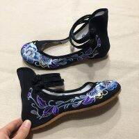 hot【DT】 Cotton Embroidery Shoes Ladies Chinese Soft Canvas Ballets