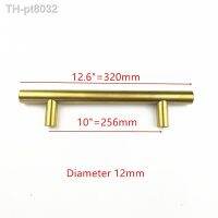 diameter 12mm hole spacing 256mm Gold handle Stainless Steel Kitchen Cabinet Door Handle Drawer Pulls Cupboard Knobs