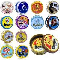 Dobble Juego Spot It Pokemon Pikachu Cards Game with Metal Box One Piece Doraemon Friends Party Board Game Kids Holidays Gifts