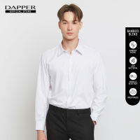 DAPPER BAMBOO BLEND Diagonal Stripe Regular Fit Shirt – White