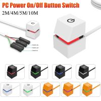 PC Power Switch Button Extension Mechanical Key PC Motherboard External Start LED Light Power On Off Switch for Home Office