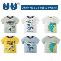 27Kids Store เสื้อยืดแขนสั้นของเด็กเสื้อยืดเด็กหญิงเด็กชายสำหรับเด็กทารก (1Y-8Y) 2023สำหรับเด็กผู้ชายฤดูร้อน