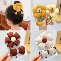 ❄ kids big flower hair tie rubber band does not hurt hair baby hair rope cute bow scrunchies