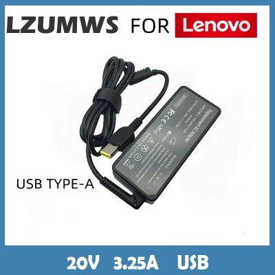 20V 3.25A 65W USB เอซีแล็ปท๊อปที่ชาร์จพลังงานอะแดปเตอร์สำหรับเลโนโว Thinkpad X301S X230S G500 G405 X1คาร์บอน E431 E531 T440s E550โยคะ Yuebian