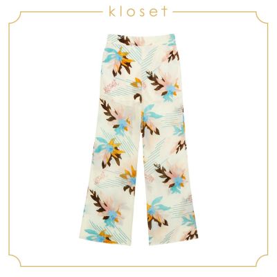 Kloset Printed Burn-Out Trousers (SS19-P009) กางเกงผู้หญิง เสื้อผ้าผู้หญิง เสื้อผ้าแฟชั่น กางเกงขายาว