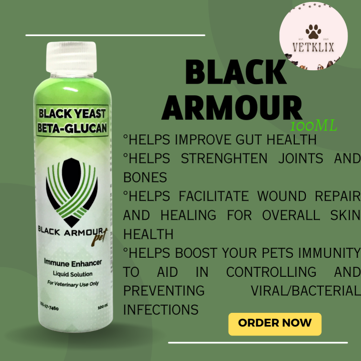 [VETKLIX] BLACK ARMOUR 100ml Black Yeast BetaGlucan Para sa Aso't Pusa Immune Booster Lazada PH