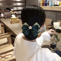 [COD] Occupational hair net bag hotel nurse bank head flower stewardess waiter work thickness bow hairpin