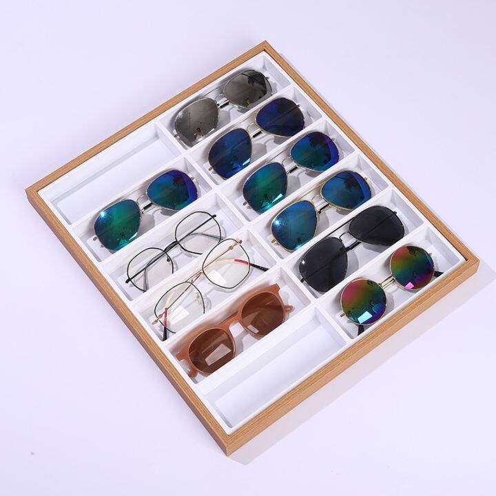 Glasses store counter solid wood glasses shelf glasses props display