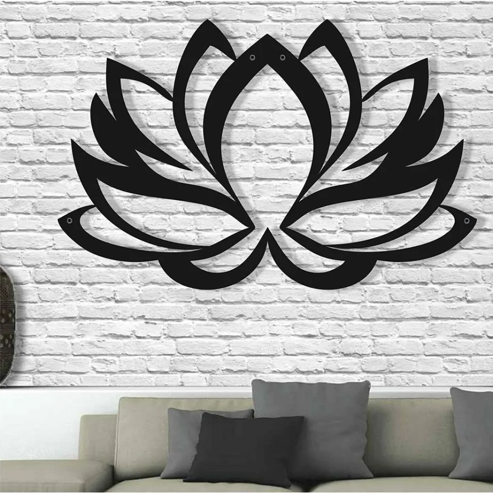 22inch Metal Wall Art - Lotus Flower - Metal Wall Decor Wrought ...