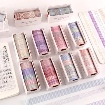 Ribbons Kawaii Grid Washitape Sticker Masking Tape Adhesive Washi Tape Set