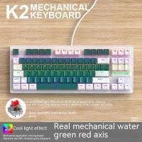 2023 New Mechanical Keyboard 87Keys Usb Wired Gaming Rgb Led Backlight Keypads For Laptop Computer Mini Computer Gaming Keybaord