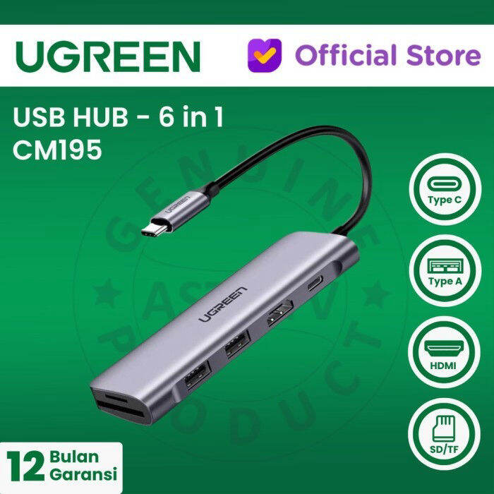 Adapter HUB USB C 6 in 1 UGREEN Type C Mini HUB Lazada Indonesia